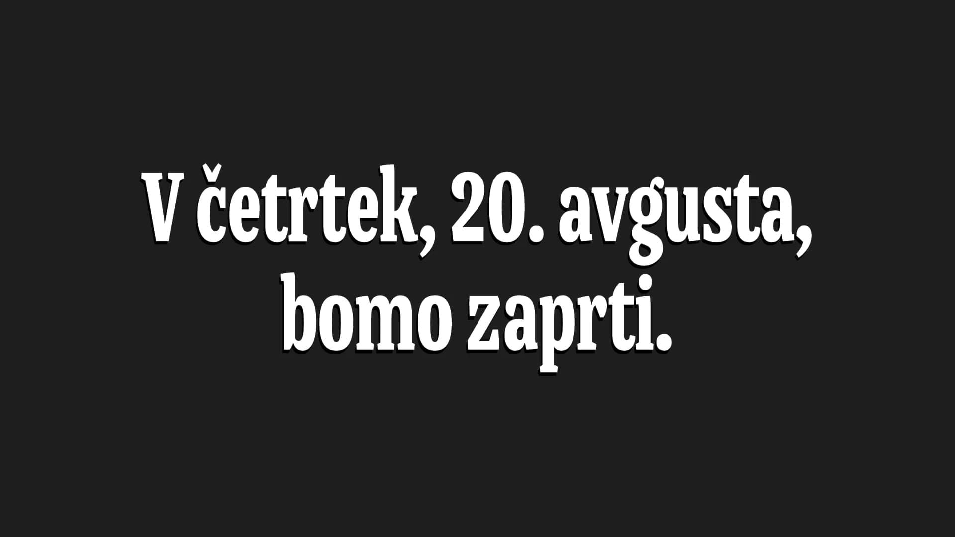 Obvestilo o delovnem času