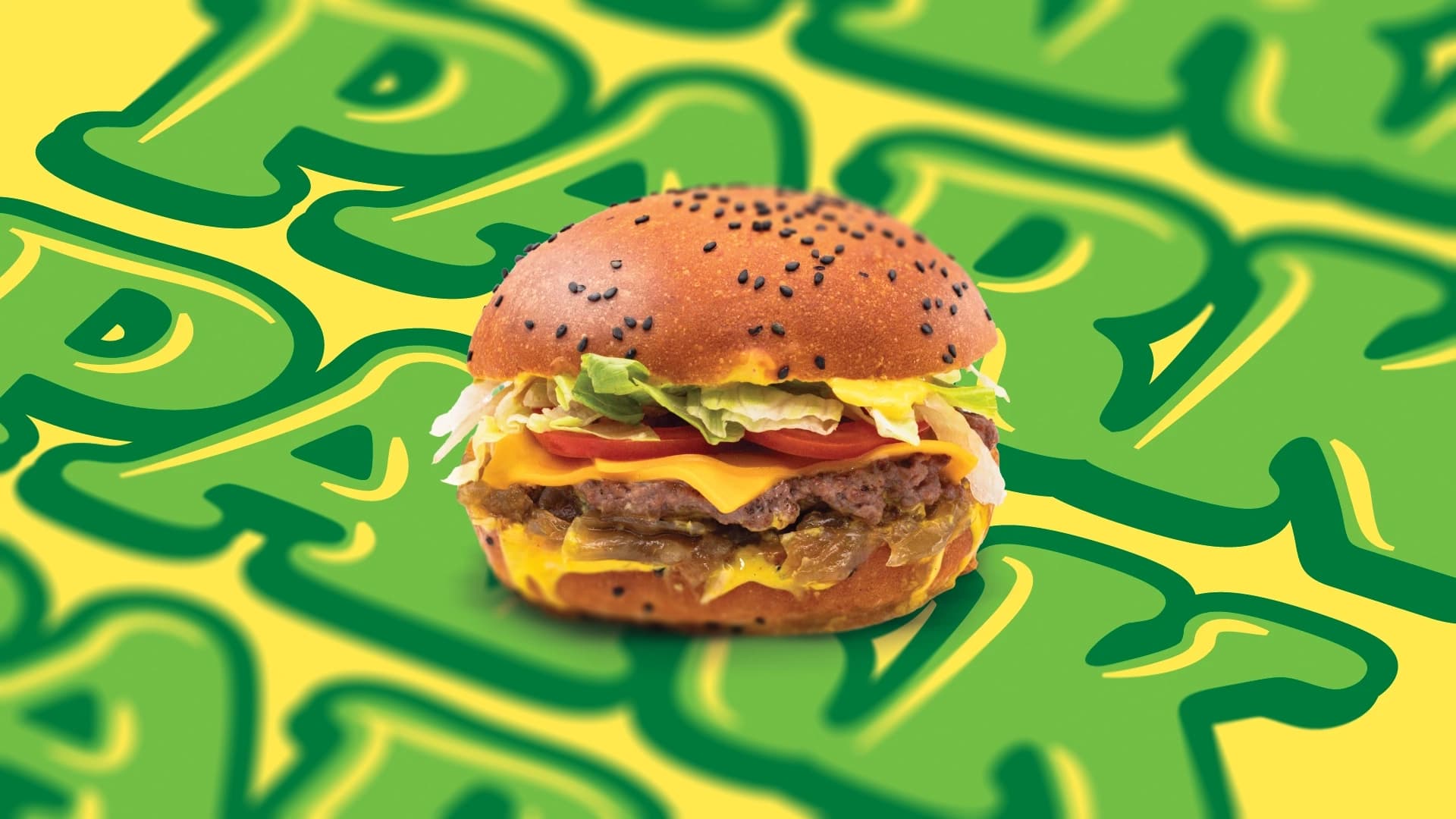 Burger Park z govejim mesom, karamelizirano čebulo, curry smoke omako in cheddarjem v Tapravem Žibertu